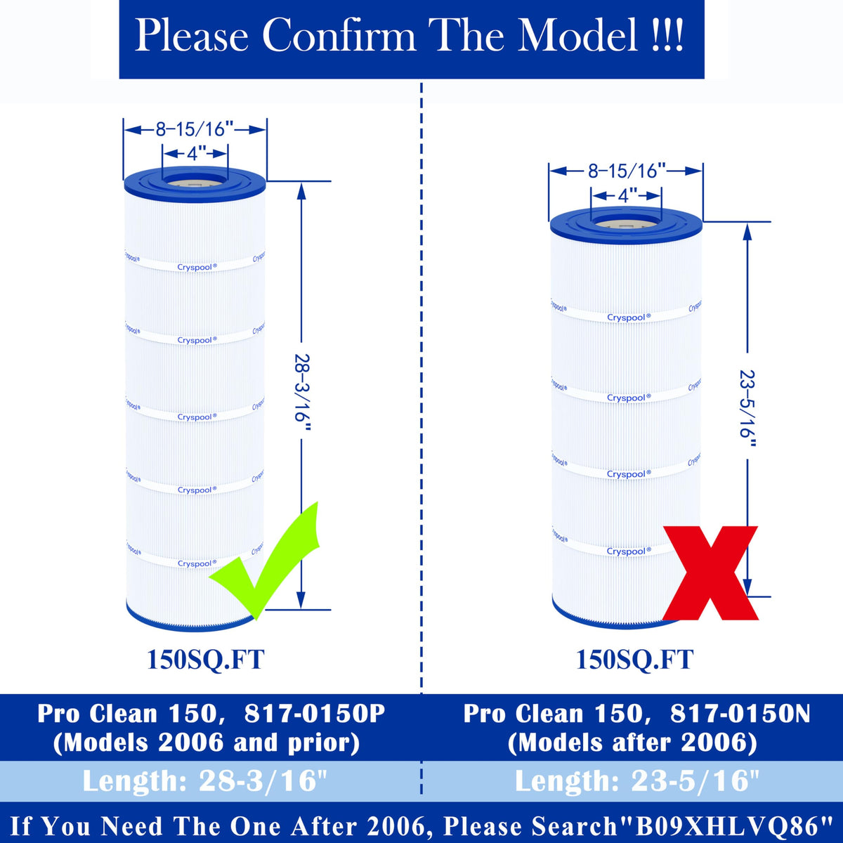 Cryspool 08059 compatibility label demonstrates broad model support for easy pool maintenance.