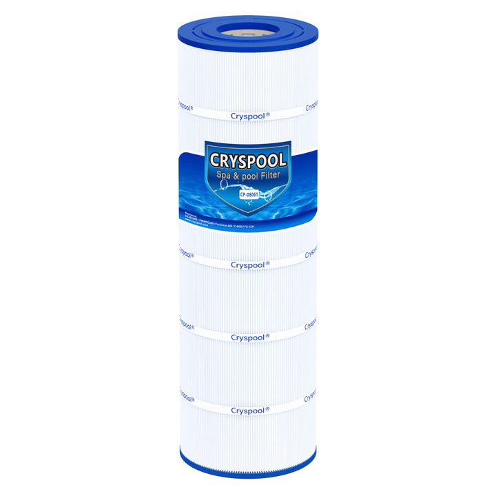 Cryspool 08061 filter assembly shows compatibility with multiple pool systems