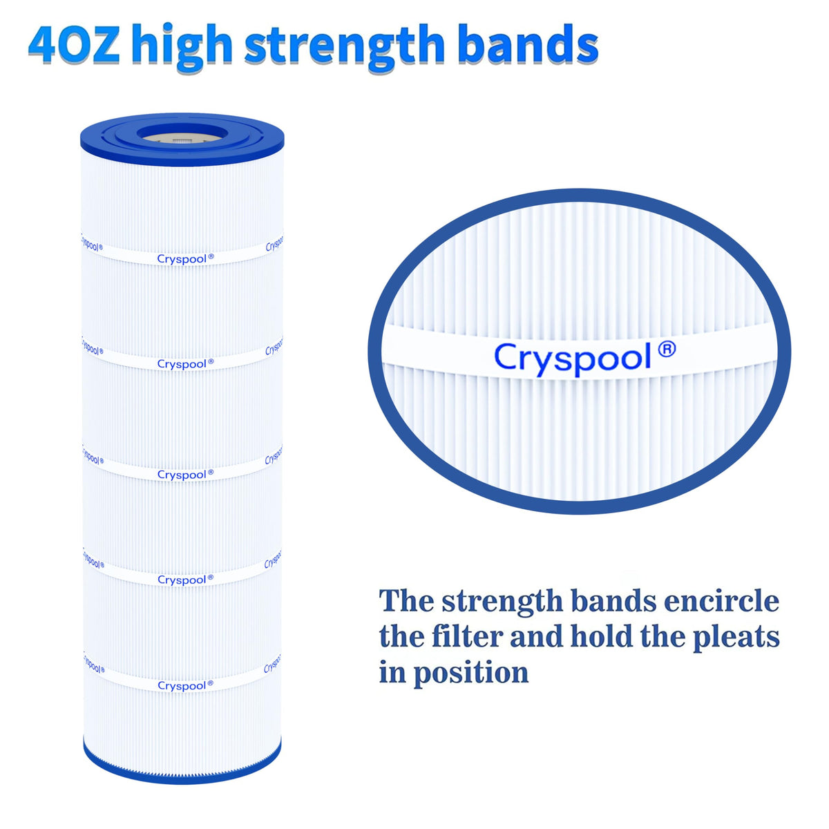 Cryspool 08061 pleated-filter design provides sturdy filtration and quick reattachment after cleaning