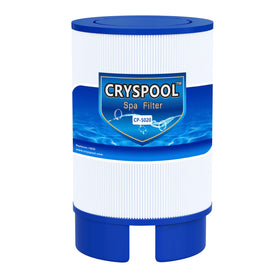 Cryspool 5020 filter close-up reveals pleats and trilobal fibers for thorough filtration
