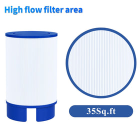 Cryspool 5020 filter being rinsed to show easy cleaning process