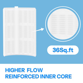 Cryspool DE filter end caps and pleats emphasize durable construction.
