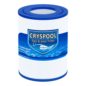 Cryspool PDM28 filter front view for compact spa filtration.