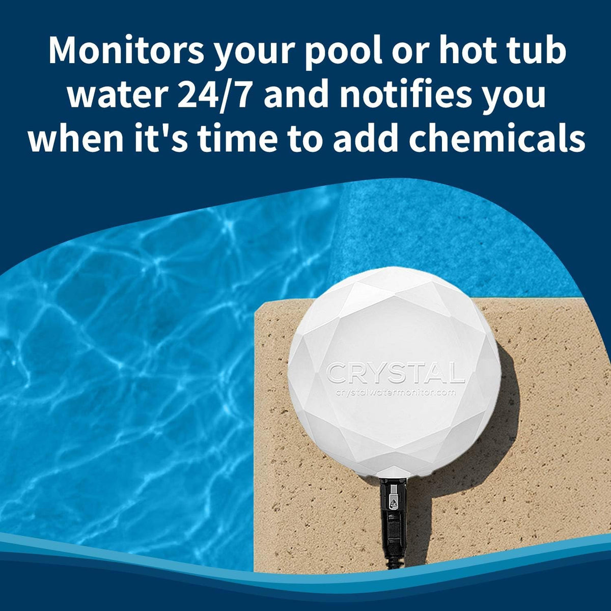 Crystal Water Monitor app notifications alert you to changes for hassle-free dosing.
