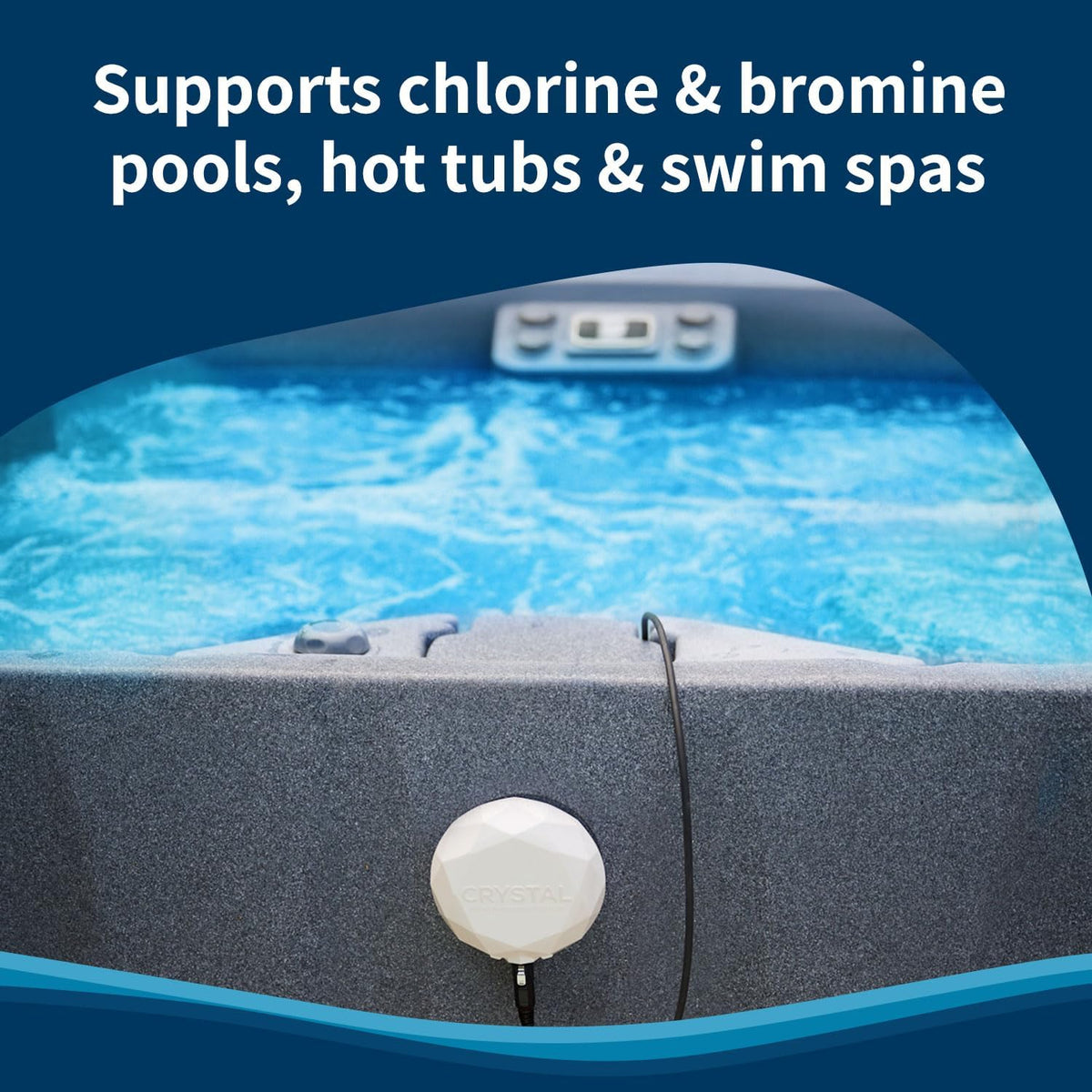 Crystal Water Monitor saltwater version option emphasizes flexible installation.
