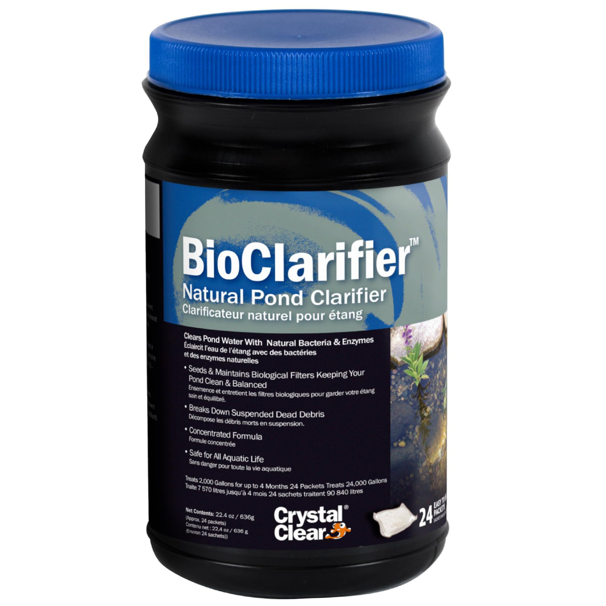 CrystalClear BioClarifier debris breakdown for clearer pond water.