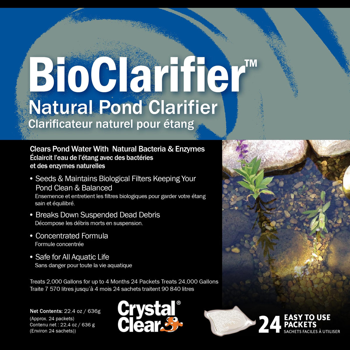 CrystalClear BioClarifier sludge reduction for a cleaner pond.