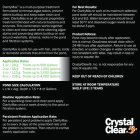 CrystalClear ClarityMax powder scoop for easy pond dosing.