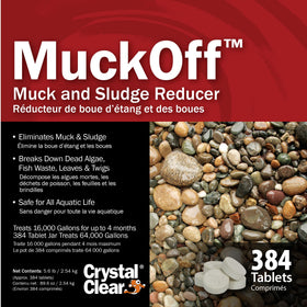 CrystalClear MuckOff pond water clearing action improving visibility and lake health.