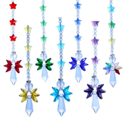 Crystalsuncatcher guardian angel teardrop glimmers, creating colorful light in sunlit windows.