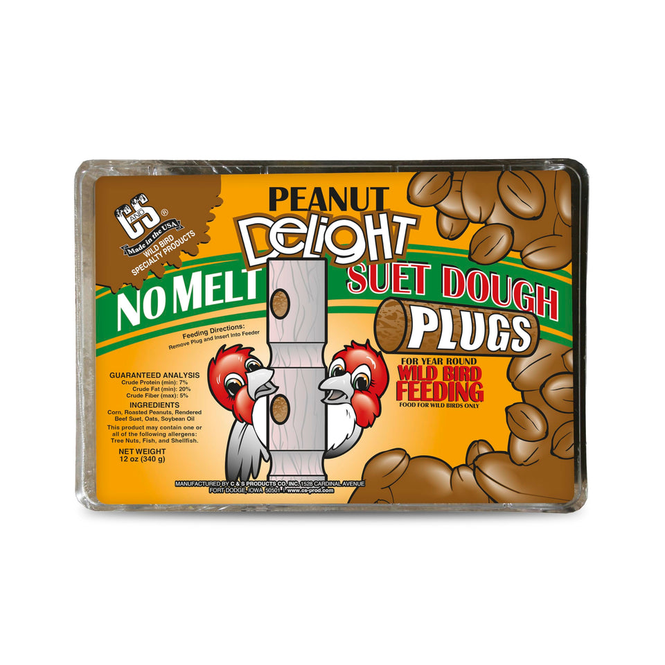 C&S Peanut Delight No Melt suet plugs in pack for year-round feeding