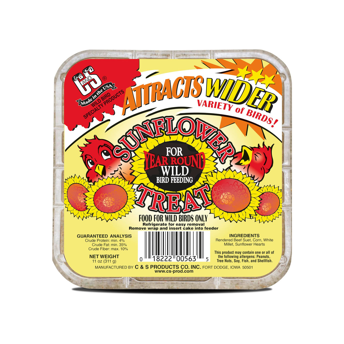 C&S Sunflower Suet Treat supports nuthatches with a wholesome energy source