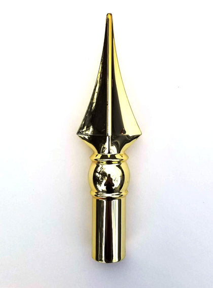 CSPEAR gold 8-inch spear topper for indoor flagpoles, ideal ceremonial display.