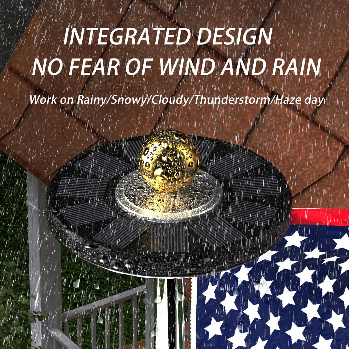 CTOL flagpole light offers low, medium, and high brightness modes.