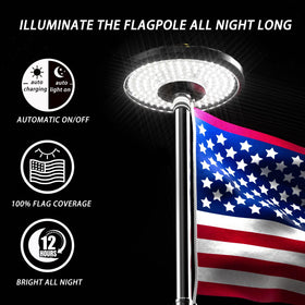 CTOL dusk-to-dawn operation keeps the flag illuminated through the night.