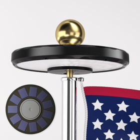 CTOL solar flagpole light with 132 LEDs for bright nighttime flag visibility.