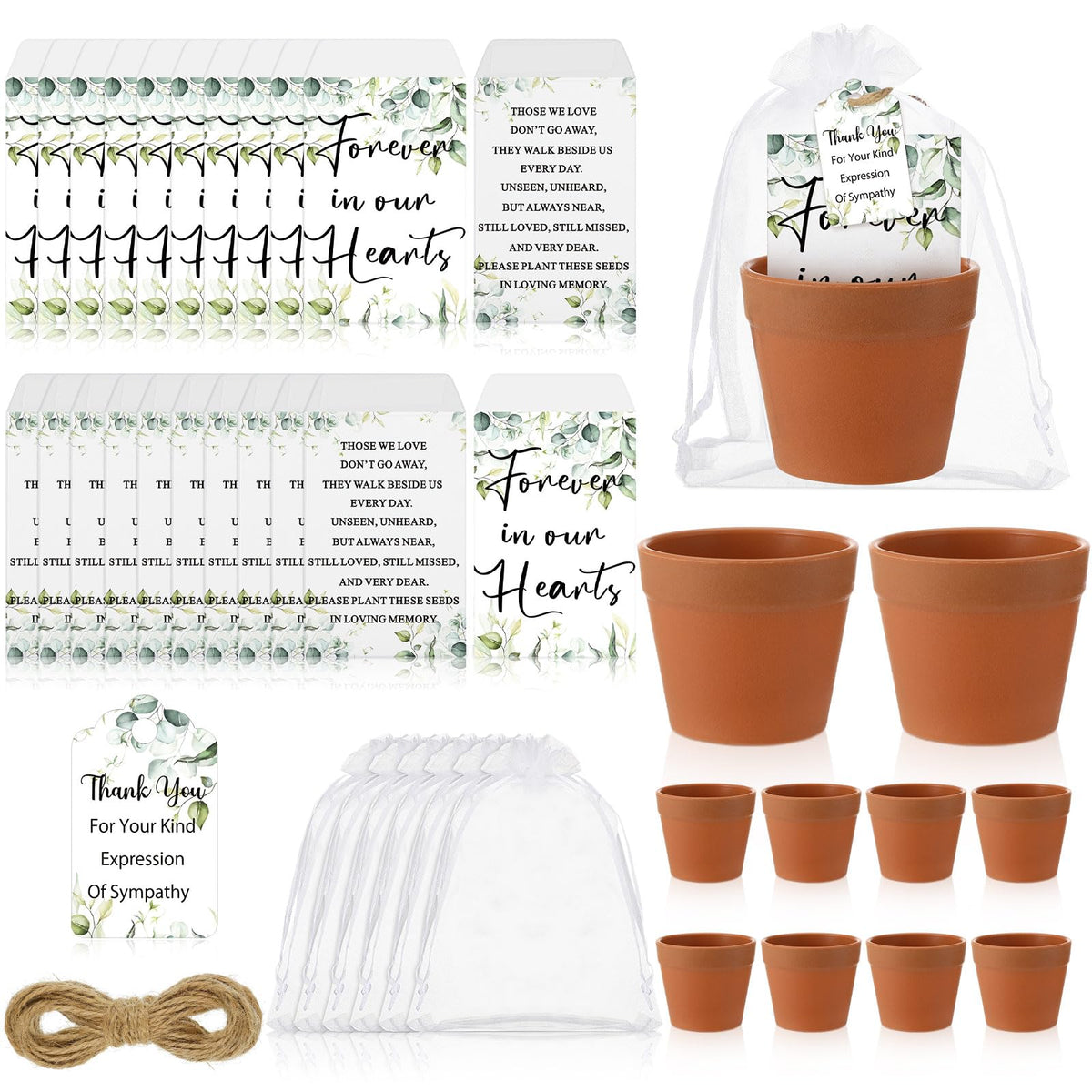Ctosree seed bag with greenery pattern for elegant memorial keepsakes.
