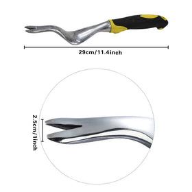 Cuayaes weed puller tool in bright yellow for high garden visibility.