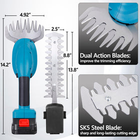 Cub Tik angle-adjustable trimmer used on uneven terrain