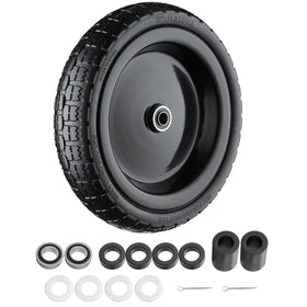 Cubesprings 13in flat-free tire side view for wheelbarrows.