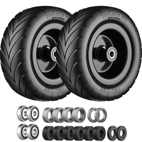 Cubesprings 13x5-00-6 flat-free tire front view for zero-turn mowers, smoother maneuvering
