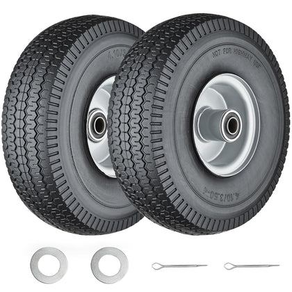 Cubesprings flat-free 410-350-4 tire and wheel for puncture-free yard tasks