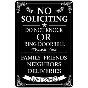 CUDIG no soliciting front door sign 8x12 aluminum for clear front-yard messaging.