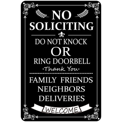 CUDIG no soliciting front door sign 8x12 aluminum for clear front-yard messaging.
