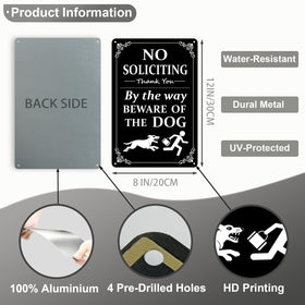 CUDIG outdoor aluminum no soliciting sign withstands weather for long-lasting use.