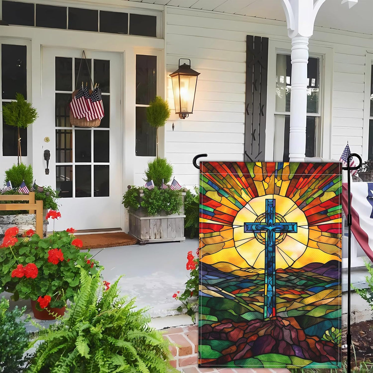 Cuiliqun 12x18 flag ideal for porches, patios, and garden displays