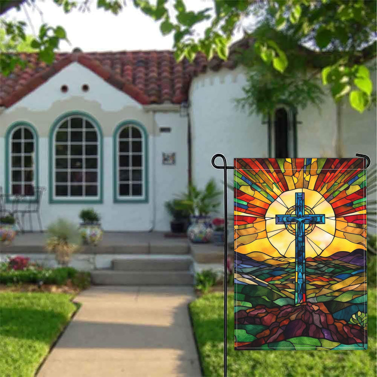 Cuiliqun double-sided Jesus flag, visible from both sides