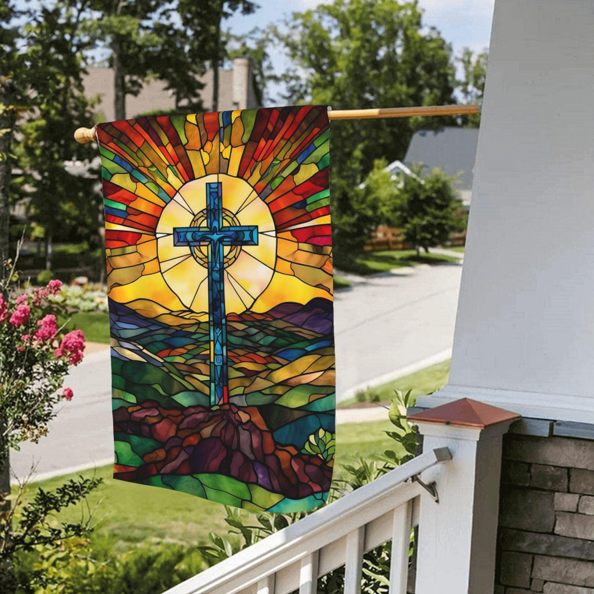 Cuiliqun Jesus cross flag, gift-ready outdoor décor for gardens