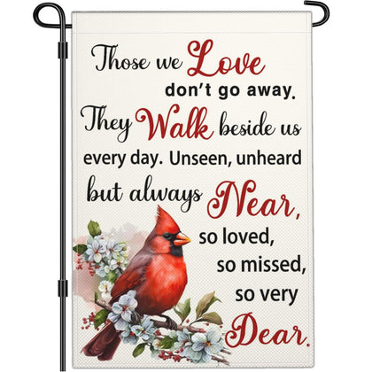 Cuiliqun Those We Love Don't Go Away garden flag 12x18 in, vivid remembrance outdoors