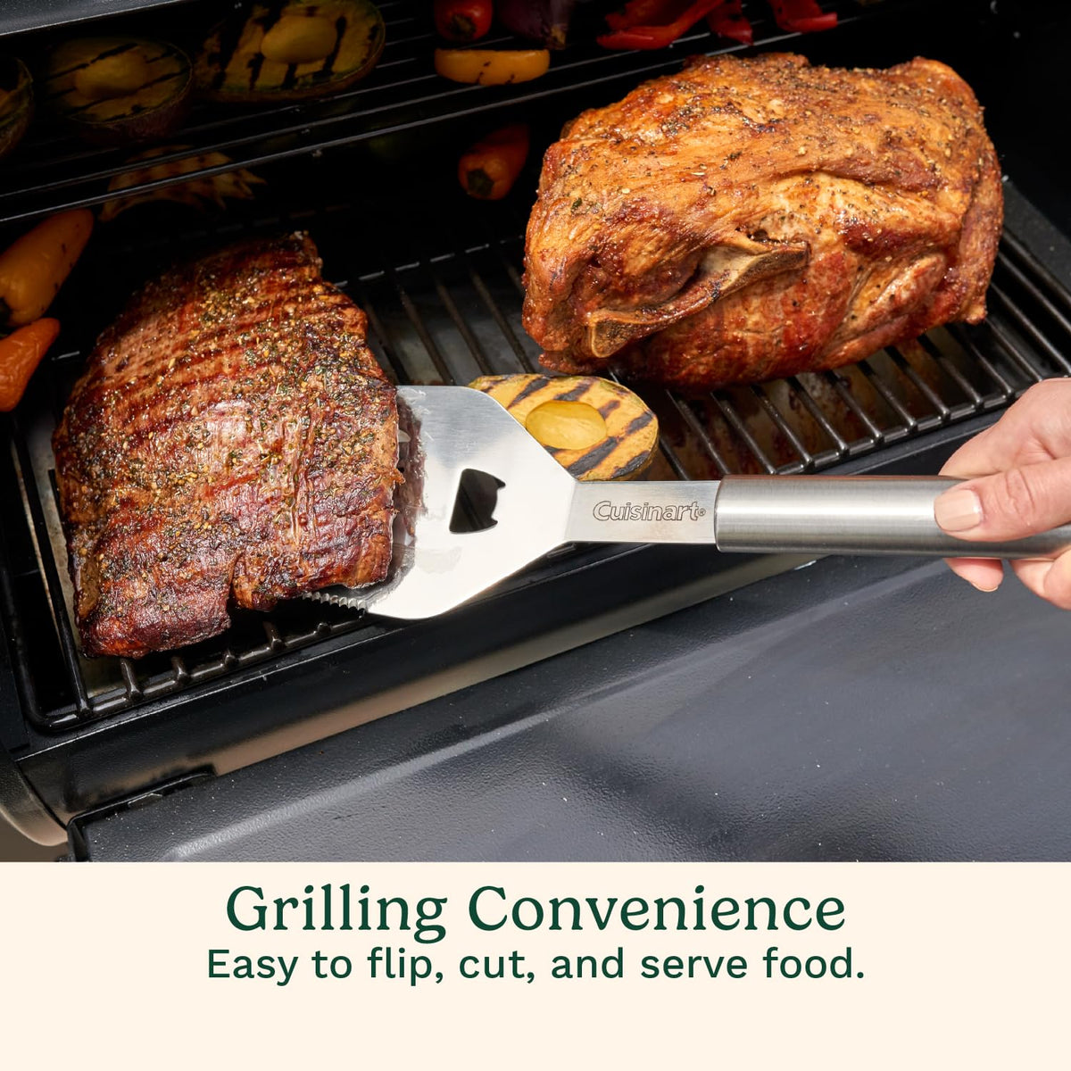 Cuisinart corn holders securing corn for even roasting.