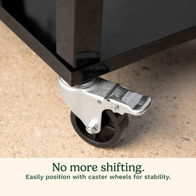 Cuisinart cooler cart rear wheels with lock offer stable mobility.
