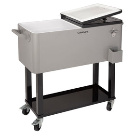 Cuisinart outdoor beverage cooler with dual lid keeps drinks organized and accessible.
