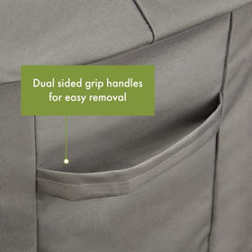 Cuisinart CGWM-057 XL 360° griddle cover large handles make on/off easy.