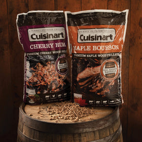 Cuisinart Cherry Rum pellets bag label visible for easy identification.