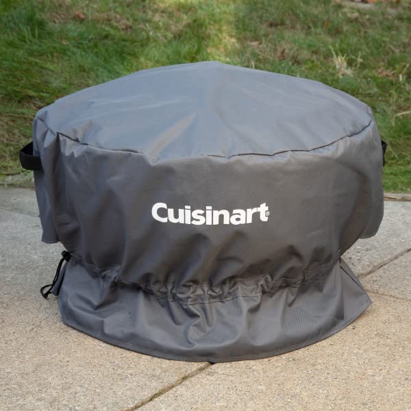 Cuisinart Cleanburn cover on a fire pit with durable rip-resistant material.