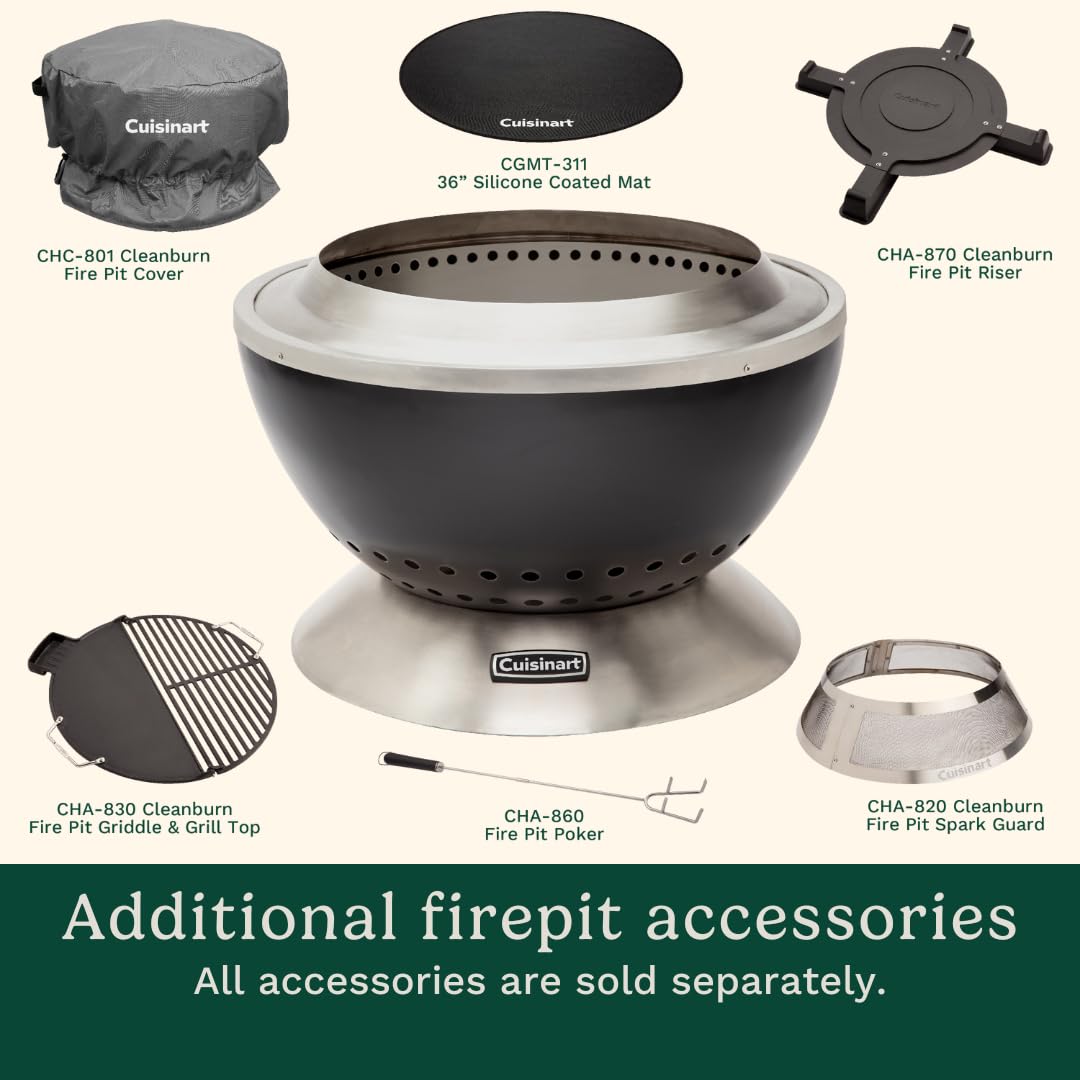 Cuisinart Cleanburn quick-assembly fire pit for fast setup outdoors