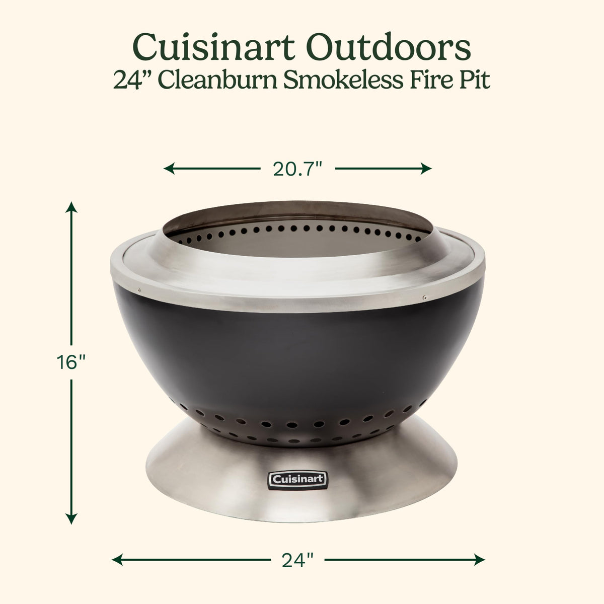 Cuisinart Cleanburn fire pit stainless bowl for durable outdoor heat