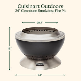 Cuisinart Cleanburn fire pit stainless bowl for durable outdoor heat