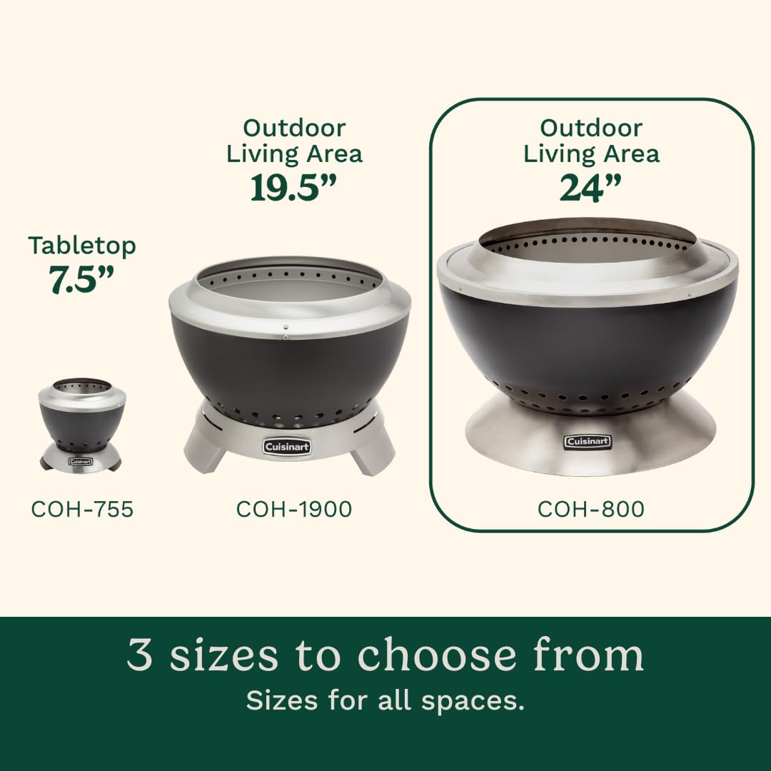 Cuisinart Cleanburn fire pit wind guard reduces stray smoke near seating