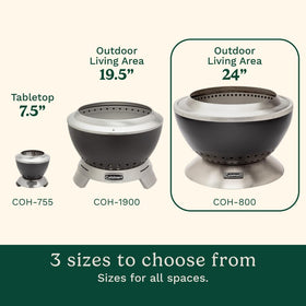 Cuisinart Cleanburn fire pit wind guard reduces stray smoke near seating