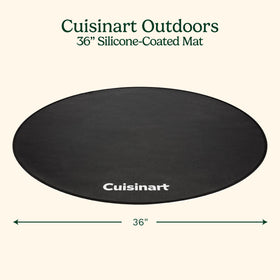 Cuisinart grill mat under grill on concrete patio catching spills