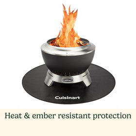 Cuisinart grill mat placed under grill showing heat resistance