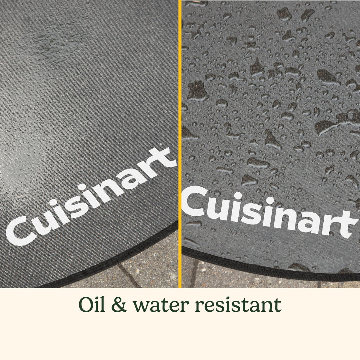 Cuisinart 36-inch mat on wood deck demonstrates non-slip surface
