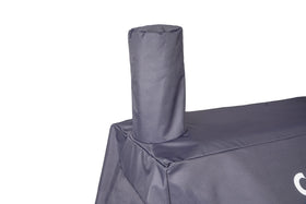 Cuisinart Oakmont grill cover secured by buckle straps for a secure fit.