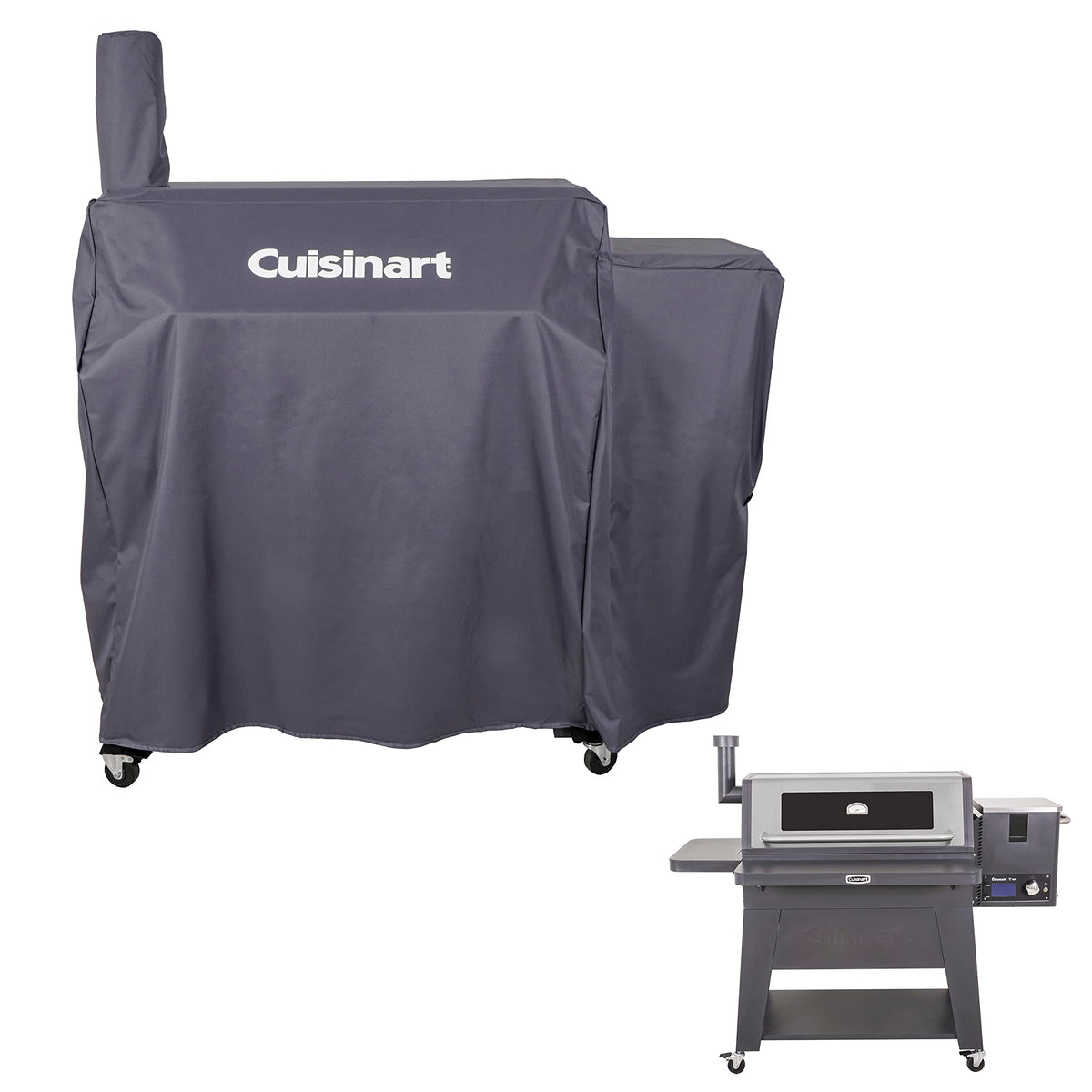 Cuisinart Oakmont grill cover front view with UV protection.