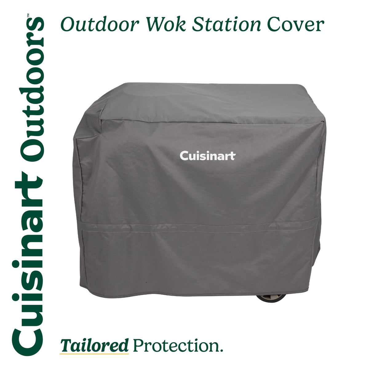 Cuisinart Outdoor Wok Station Cover highlights all-weather protection for rain, wind, and sun.